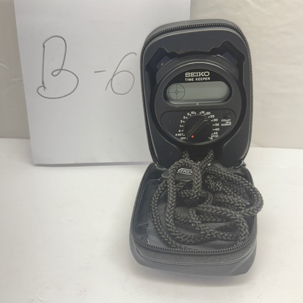 Seiko Time Keeper Digital Stopwatch with Case Storage Location B-6