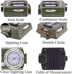 Military Lensatic Sighting Compass Survival with Carrying Bag, Compass for Hi…