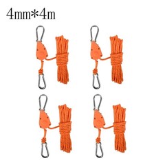 4pcs Outdoor Pulley Adjuster Set with Reflective Rope for Camping and Garden