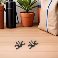 12Pcs Durable Black Plastic Pole Clip Holders for Hiking Trekking and Ski Gear