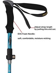A ALAFEN Lightweight Collapsible Trekking 1 PC(1 Pole) Light Blue 95 -110CM