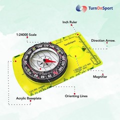 Professional Orienteering Compass for Accurate Navigation – Green/Orange