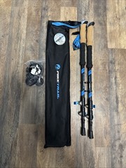 Pike Trail Carbon Fiber Hiking Trekking Poles Cork Grip 2 Poles Midnight Blue