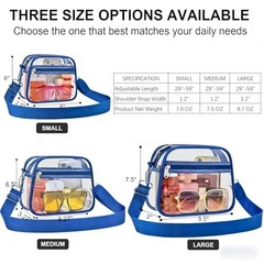 Clear Bag for Stadium Events Clear Sports Fan Handbags Purses with Medium Blue