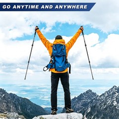 2X Trekking Poles Nordic Hiking Walking Sticks Adjustable Anti-shock Alpenstock
