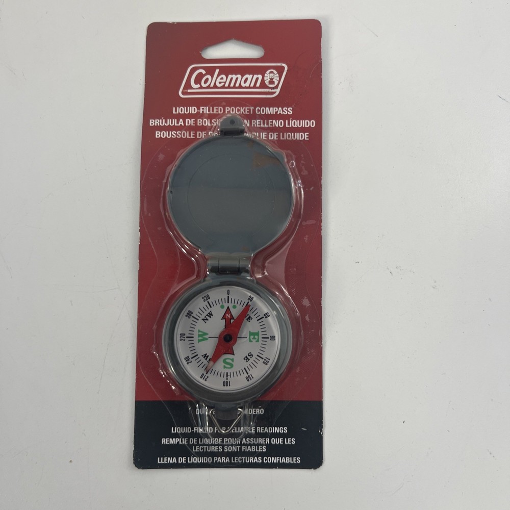 NEW Coleman Liquid Filled Pocket Compass – Luminous Hiking Outdoors Durable