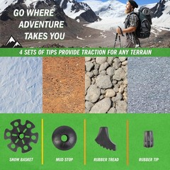 Adjustable Aluminum Alloy Collapsible Hiking Poles – Set of 2