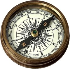Vintage Brass Pocket Transit Compass with Robert Frost Poem – 2 Inch