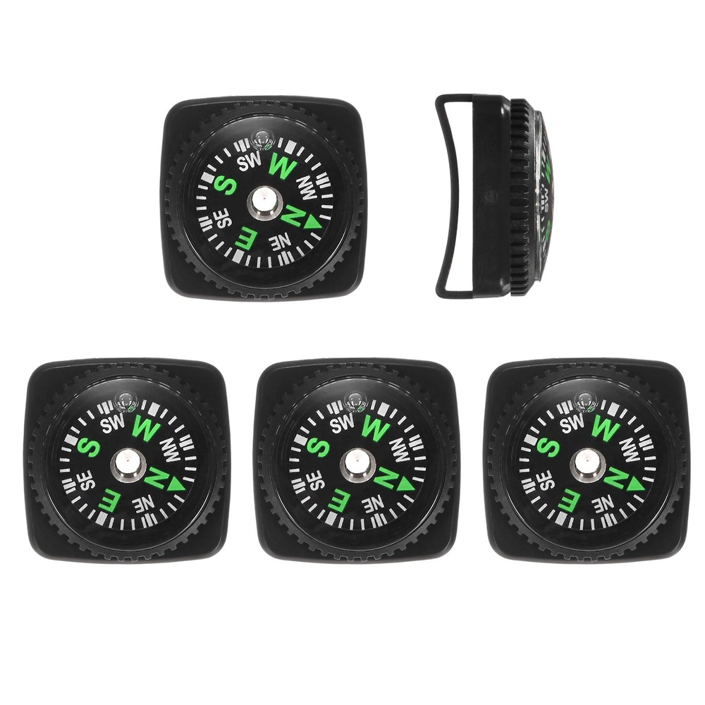 20mm Slip-On Wrist Compass [5PCS] Shell Hard – Liquid Filled Compass – [Black]