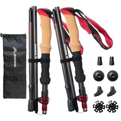 BISINNA Carbon Fiber Trekking Poles Cork Handle Quick Lock Pair