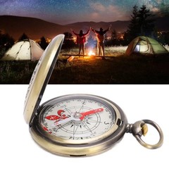 Outdoor Brass Compass Portable Waterproof Pocket Navigation Camping Hiking Tool