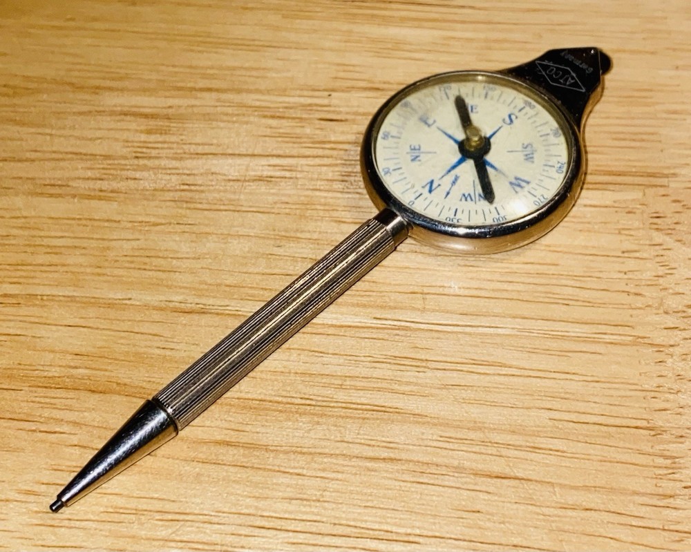Vintage Double Sided Compass Inches to Miles Curvimeter Measuring Drafting Tool