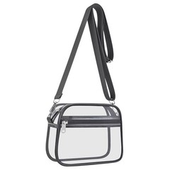 Clear Bag for Stadium Events Clear Sports Fan Handbags Large Charcoal Gray