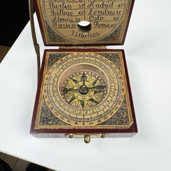 🔶RARE Vintage Antique Solar Calendar Pocket Compass : Villa Alcor Made In Spain