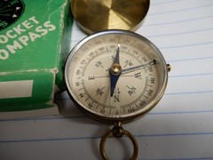 Vintage Pocket Compass Unbreakable Glass Made in Western Germany Box No. 808