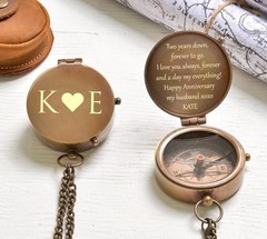 Custom Photo Brass Pocket Compass | Nautical Birthday Gift for Loved Ones