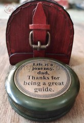 Poem Pocket Compass with Life is A Journey Engraved II (Antique Military Comm…