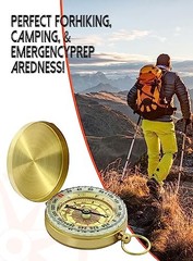 Vintage Waterproof Brass Compass for Hiking, Survival & Navigation – Ideal