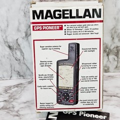 Magellan GPS Pioneer Satellite Navigator w/Box Manual Tested Vintage 2AA