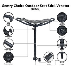 Leather Walking Stick Folding Seat Venator Black Outdoor Shooting Stick Hunt Set