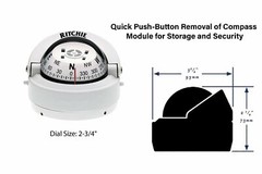 Ritchie Explorer Surface Mount 2.75 In Direct Read Dial Compass White S-53W
