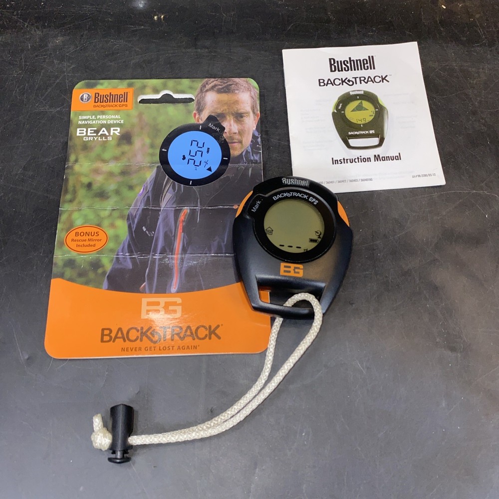 Bushnell BackTrack GPS Compass Orange/Black Model 360401 & w/Manual WORKS!