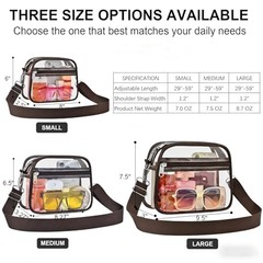Clear Bag for Stadium Events Clear Sports Fan Handbags Purses Small Chocolate