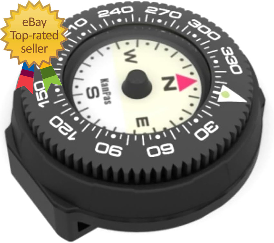 Kanpas Mini Button Map Compass with Turnable Bezel for Watchband Every Day Carry