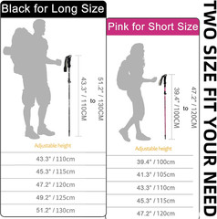 Hiking Poles Collapsible Trekking Poles – Aluminum Alloy 7075 Walking Sticks for