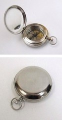 BRASS COMPASS 1.75″ CHROME FINISH~ CAMPING ~ POCKET COMPASS ~ NAVIGATION ~ SCOUT