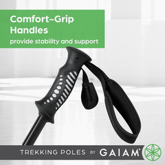 Trekking Poles (Pair, Black), Lightweight 7075 Aluminum Hiking Support Walking S