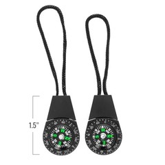 2pk Zipper Pull Mini Pocket Compass Survival Gear Prepper Supplies