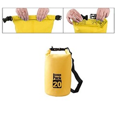 Dry Sack/Floating Waterproof Bag 2L/5L/10L//30L for Boating, 20L Yellow