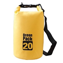 Dry Sack/Floating Waterproof Bag 2L/5L/10L//30L for Boating, 20L Yellow