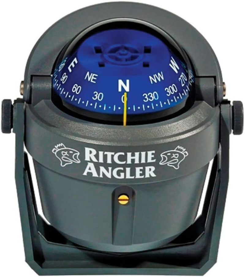 Navigation RA-91 Angler Compass – Bracket Mount, Gray with Blue Dial, 2-3/4″