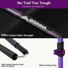 BISINNA Carbon Fiber Trekking Poles Cork Handle Pair