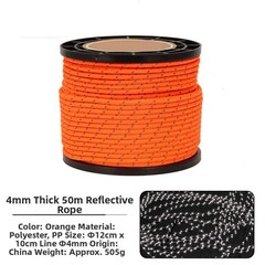 Strong Weather Resistant Reflective Rope 50m for Outdoor Adventure Safety