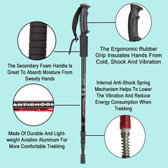 Hiking Trekking Poles, 2 Pack Collapsible,Lightweight, anti Shock, Hiking or Wal