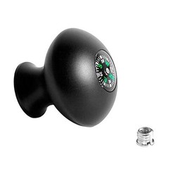 Trekking Pole Monopod Head Grip Knob with Compass, 1/4 to 3/8 Hole Handle Grip