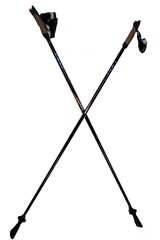 LEKI Nordic Walking Onyx Carbon Series Walking Pole Black/Orange 115cm