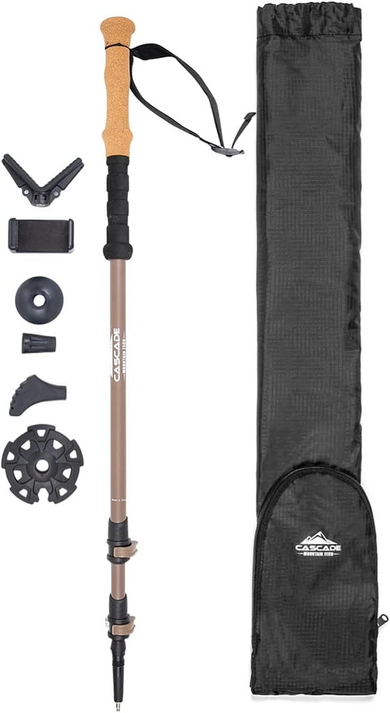 Trekking Poles – Carbon Fiber Monopod Walking or Hiking Sticks with with Accesso