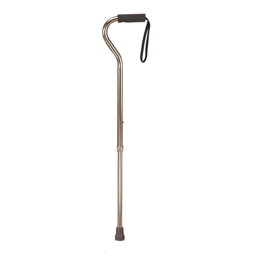 Offset Foam Handle Aluminum Cane Bronze W/ Wrist Strap KX Medical CA018US