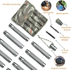 Bastón táctico de senderismo, bastón de trekking plegable y retráctil NUEVO US
