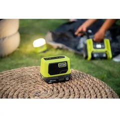 Ryobi 18V Compact Camper’s Kit – Cordless Light, Speaker, Fan, Battery, Charger