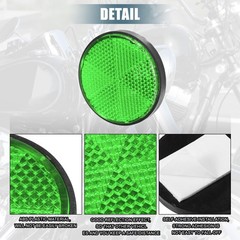 X AUTOHAUX 8 Pcs Round Stick-on Safety Spoke Reflective Self 2.20″, Green
