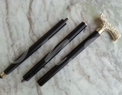 Vintage Silver Brass Handle Walking Cane Wooden Walking Stick Victorian Handle