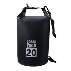 Dry Sack/Floating Waterproof Bag 2L/5L/10L//30L for Boating, 20L Black