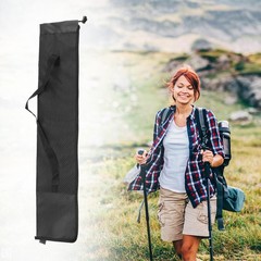 2Pcs Alpenstock Bag in Black Oxford Cloth for Trekking Pole Storage and Carrying
