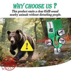 JIUSAIRUI Bear Bells Hiking Safety Green
