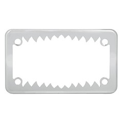 60392 Chrome Shark Teeth Motorcycle License Plate Frame 7-1/2″x4-1/16″